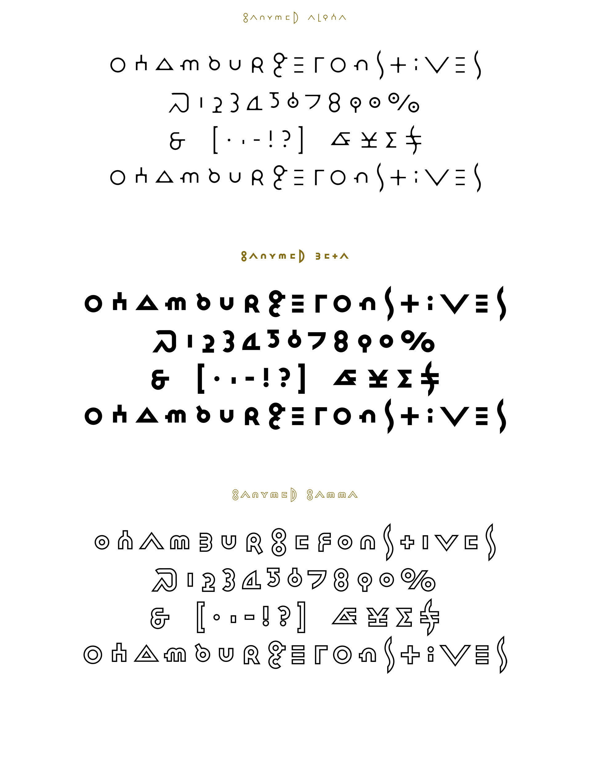 Display-Schrift Ganymed — Schriftschnitte